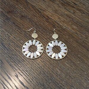 Francesca’s Gold and Pale Pink Hoop Earrings